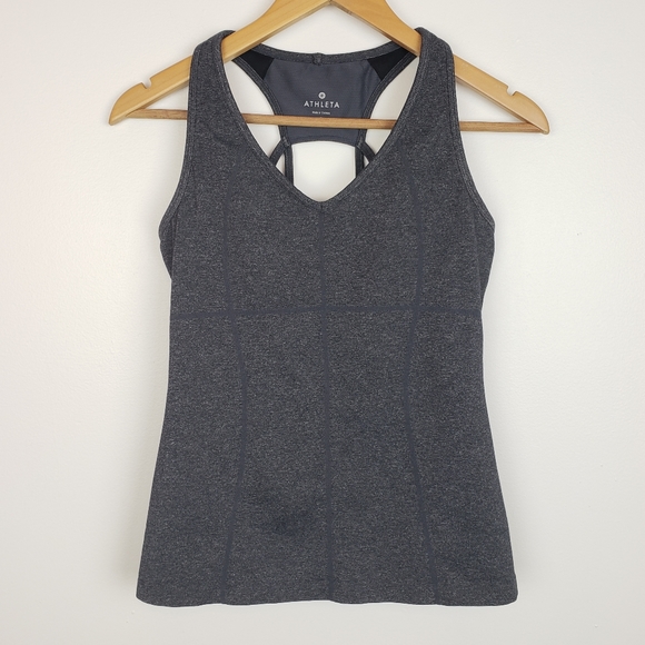 Athleta Tops - Athleta Equator Racerback Strappy back Gray Tank